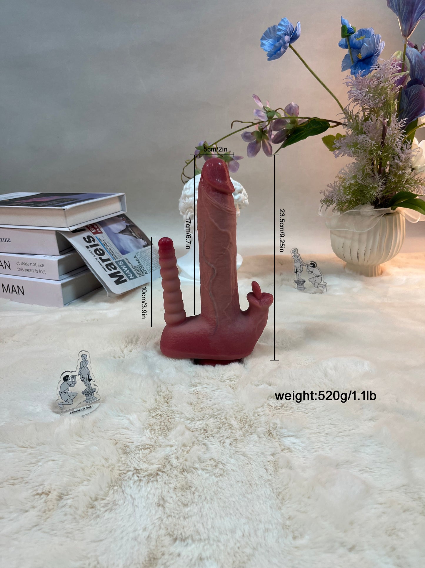 520 g / 1,1 lb vibrateur en silicone platine premium pour femmes – mouvement de langue, vibration et design étanche