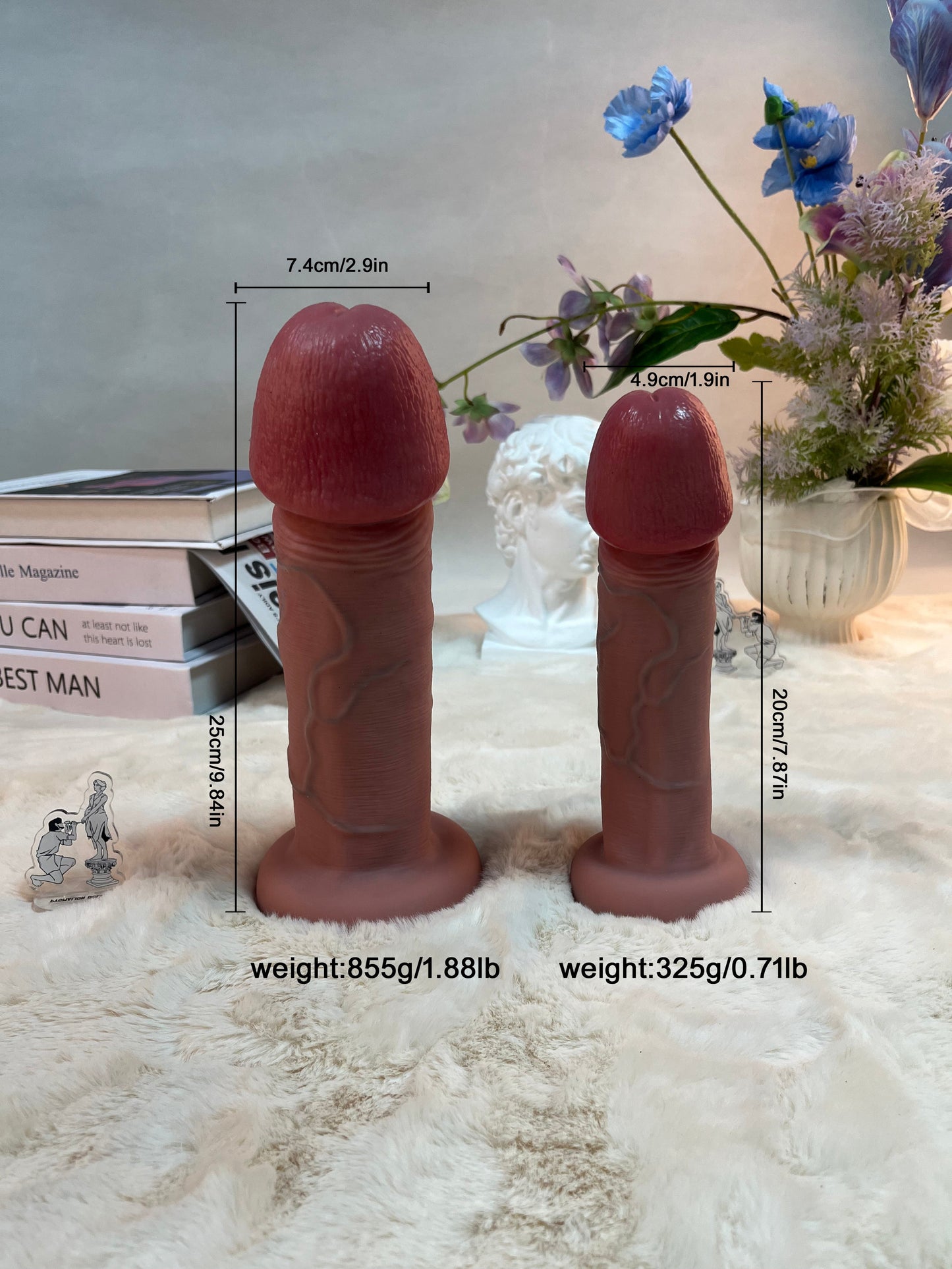 855 g / 1,88 lb — godemichet réaliste en silicone pour femmes – design lisse et élégant