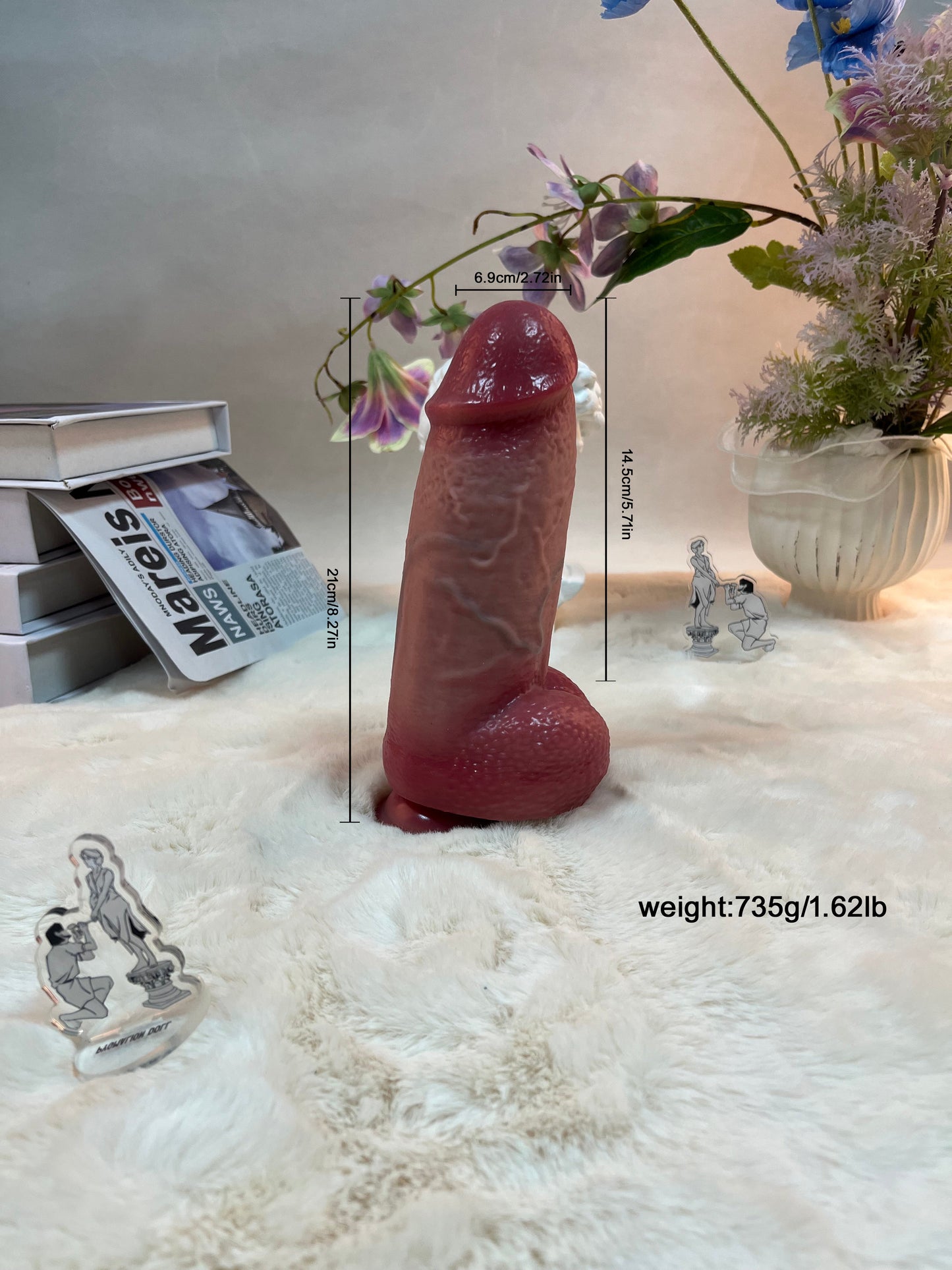 735 g / 1,62 lb – vibrateur haut de gamme en silicone liquide pour femmes, télécommandé, vibrant, extensible et chauffant — ultra sûr et étanche (lavable)