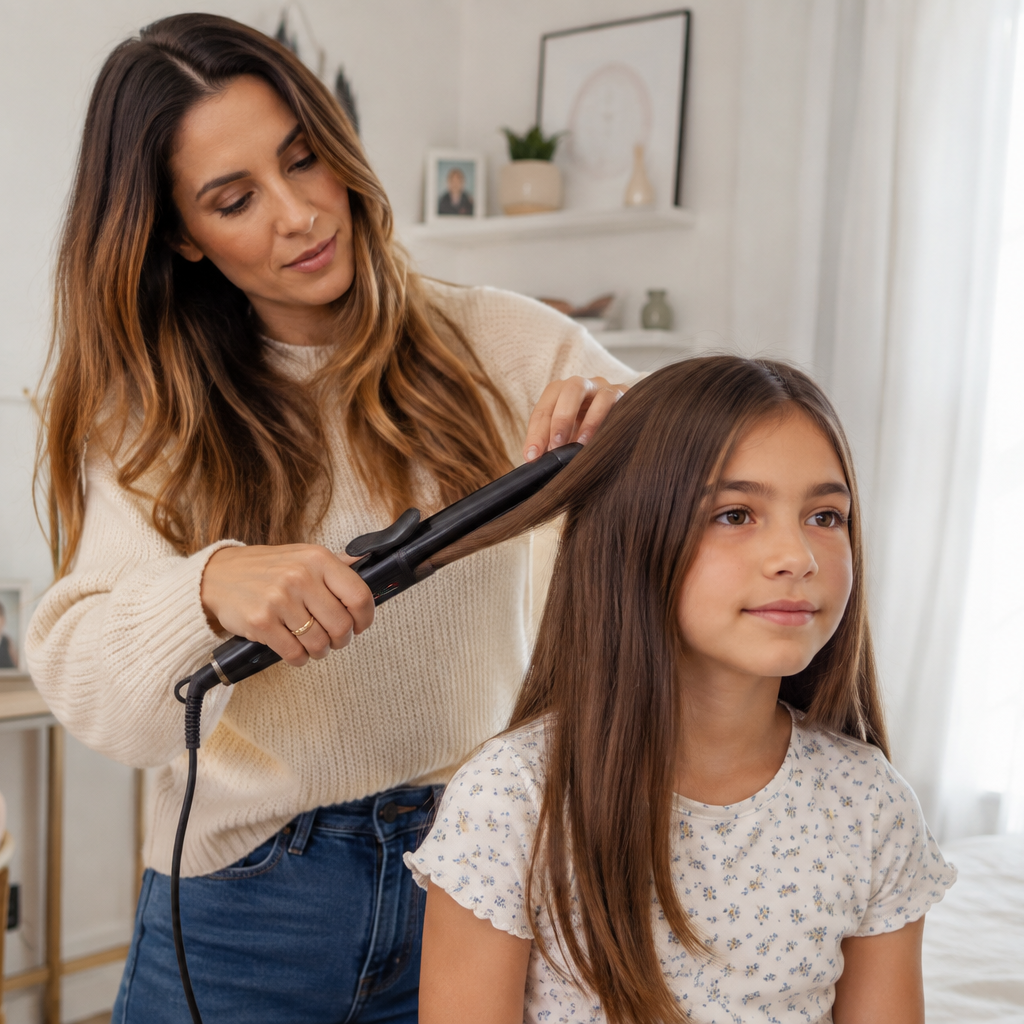 Boucleur CurlPro 16mm utilisé sur cheveux bruns