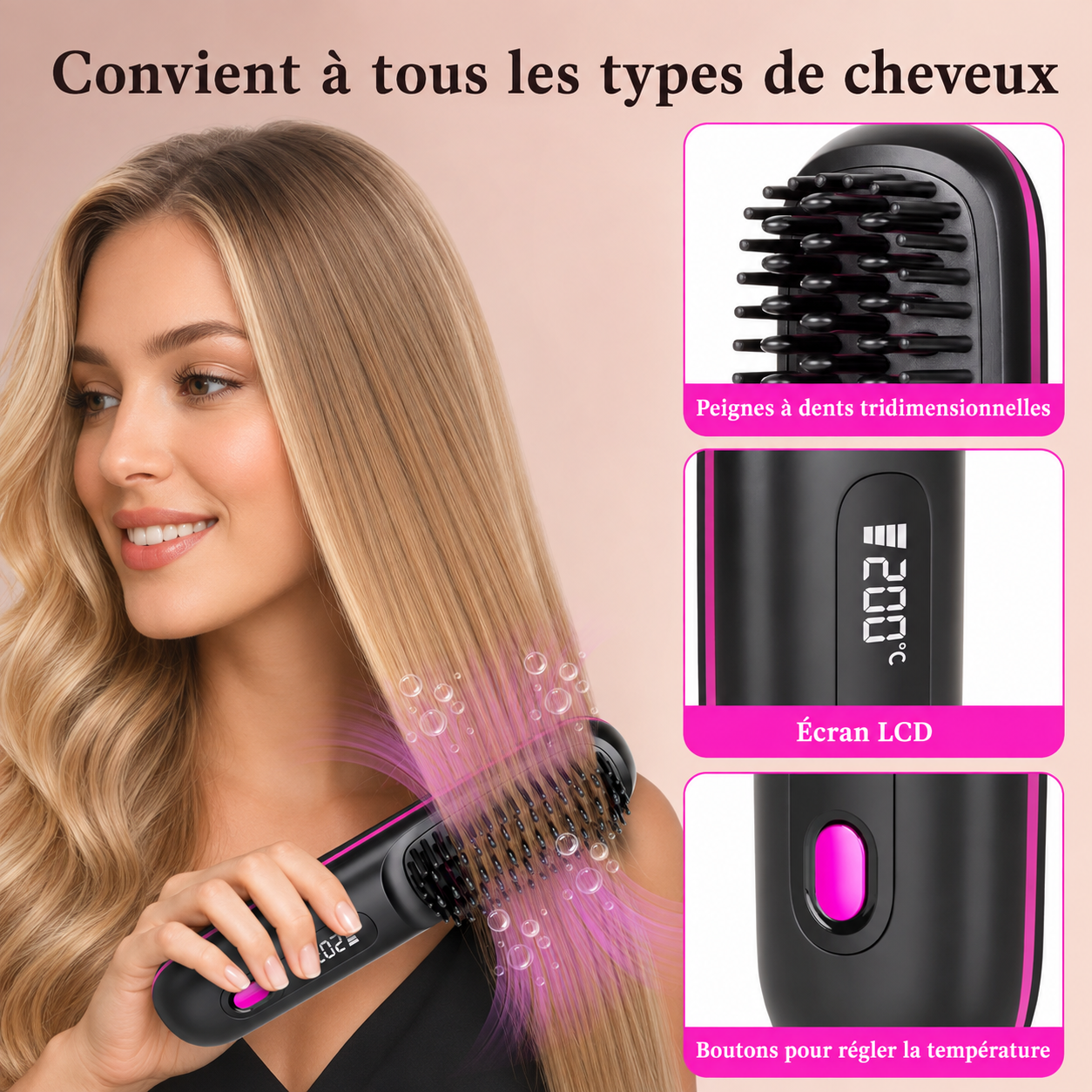Brosse lissante IonoSleek Pro, détail du produit