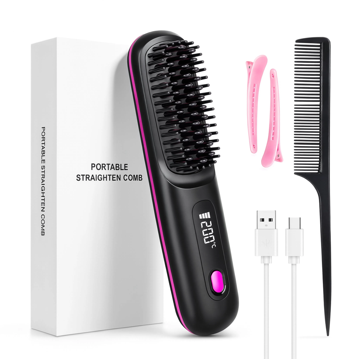 Brosse lissante IonoSleek Pro, coffret et accessoires