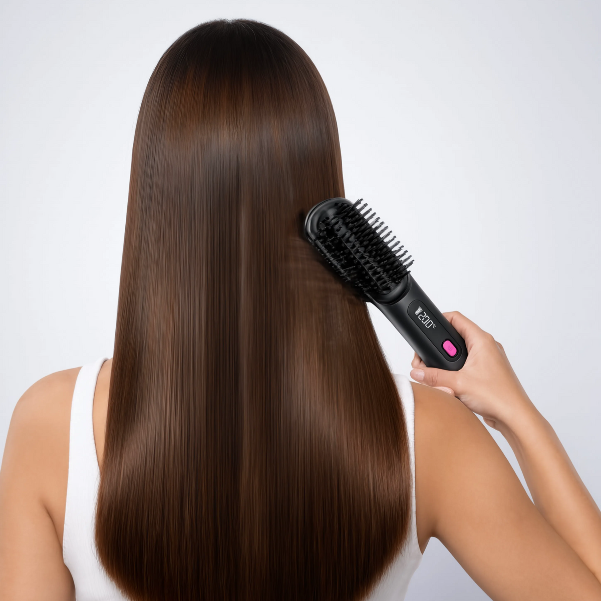 Brosse lissante IonoSleek Pro, résultat cheveux lisses