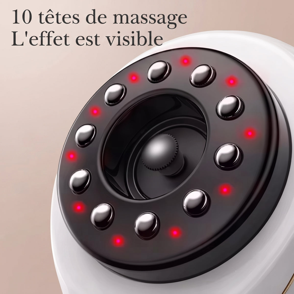 Ventouse VacuCup Pro, détail des têtes de massage